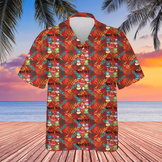 Inside Out Hawaii Shirt DN Inside Out Emotions Tropical Pattern Aloha Shirt Red Unisex