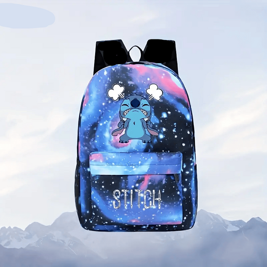 Stitch Backpack DN Angry Stitch Galaxy Pattern Backpacks Colorful