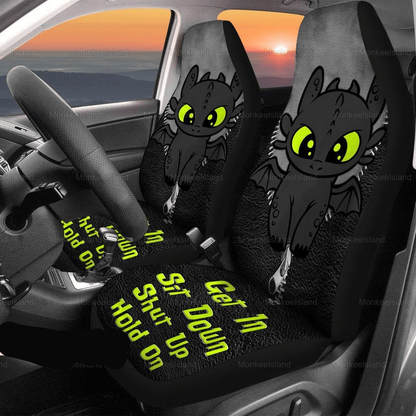 How To Train Your Dragon Car Seat Covers Toothless Get In Sit Down Shut Up Seat Covers Black