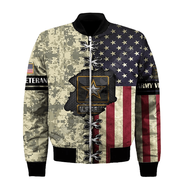 Veteran Bomber Jacket US Army Veteran Camoflage Pattern Bomber Colorful Unisex