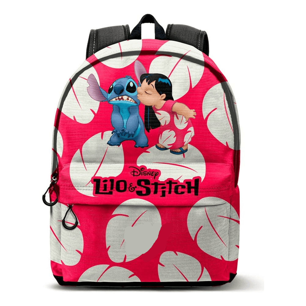 Stitch Backpack DN Lilo And Stitch Leaves Pattern Backpacks Red