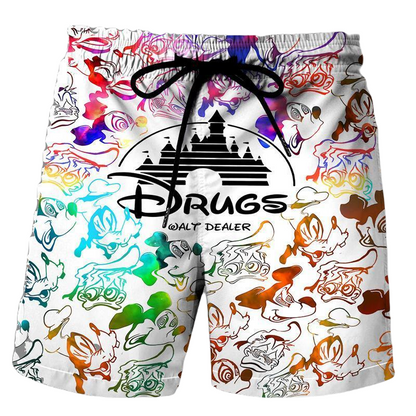 DN Shorts Walt Dealer Drugs DN Characters Beach Shorts Colorful