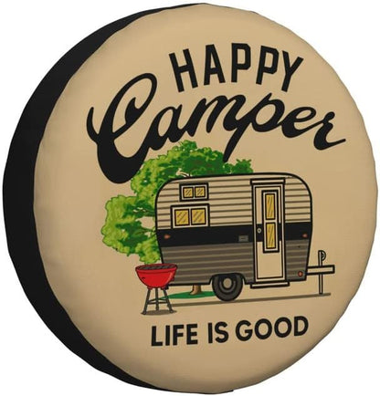 Camping Spare Tire Cover Happy Camper Life Is Good Tire Covers Yellow