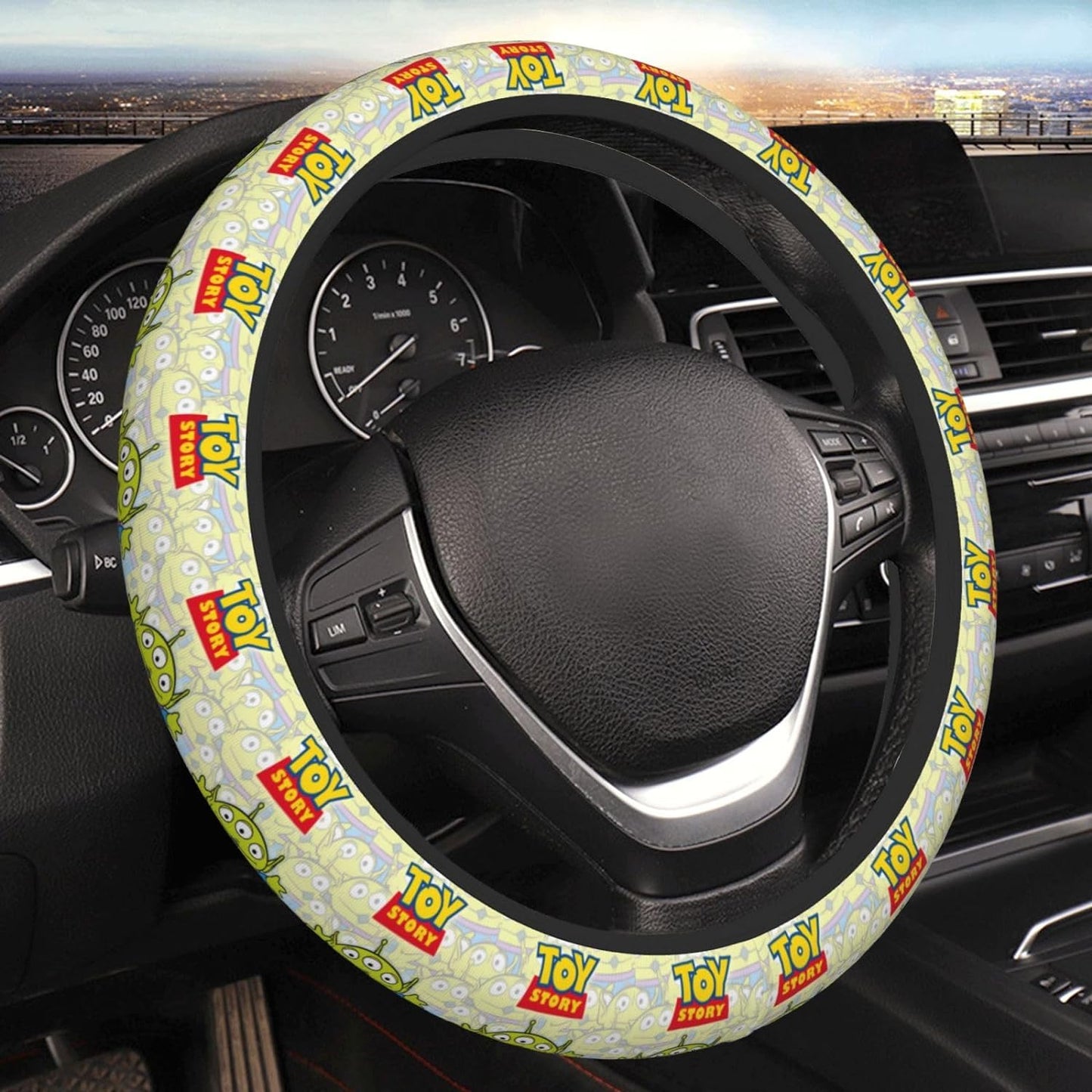 Toy Story Steering Wheel Cover Toy Story Name Alien Pattern Driving Wheel Cover Colorful