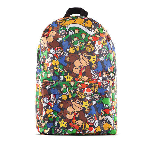 Mario Backpack Nintendo Super Mario Bros Characters Pattern Backpacks Colorful