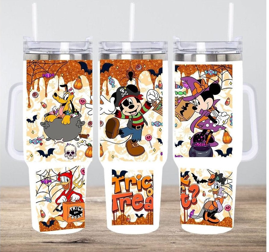 DN 40 Oz Tumbler Pirate Night DN Cruise MM And Friends Tumbler 40 Oz White Orange