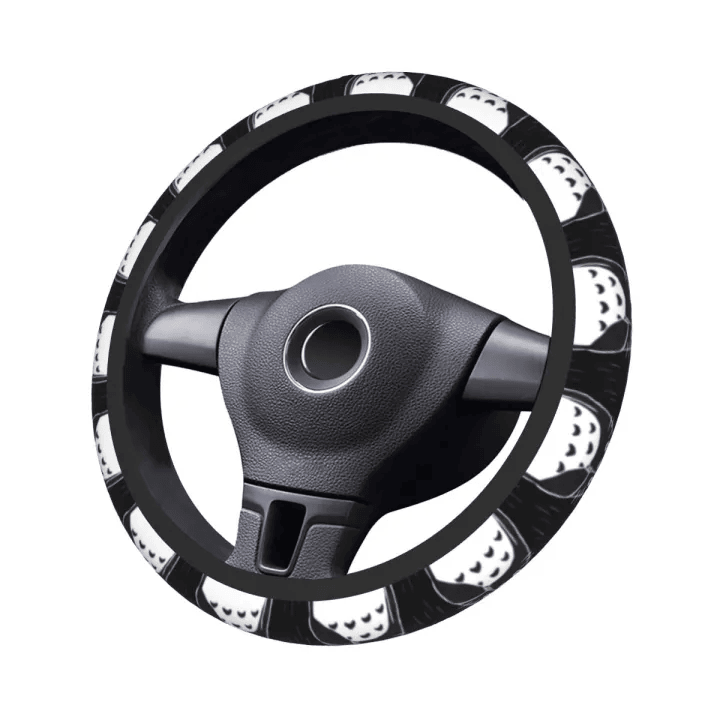 SGhibli Steering Wheel Cover My Neighbor Totoro Graphic Pattern Driving Wheel Cover Black