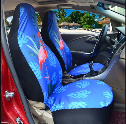 Flamingo Car Seat Covers Flamingo Tropical Leaves Pattern Seat Covers Blue