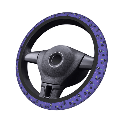 SGhibli Steering Wheel Cover Spirited Away Sooty Sprites Driving Wheel Cover Purple