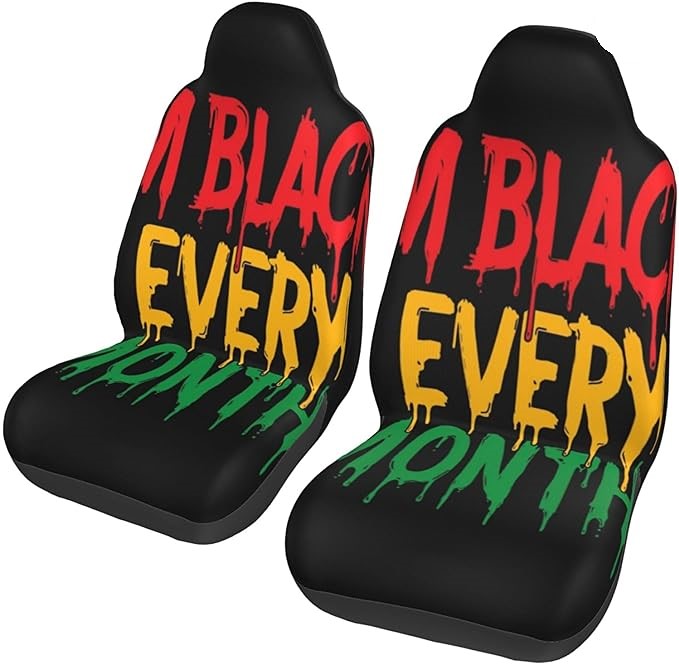 Juneteenth Car Seat Covers I'm Black Every Month Seat Covers Black