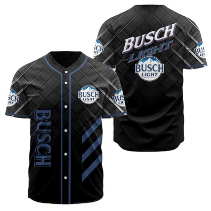 Busch Light Baseball Jersey Busch Light Beer Square Style Jersey Shirt Black Unisex Adult New Release