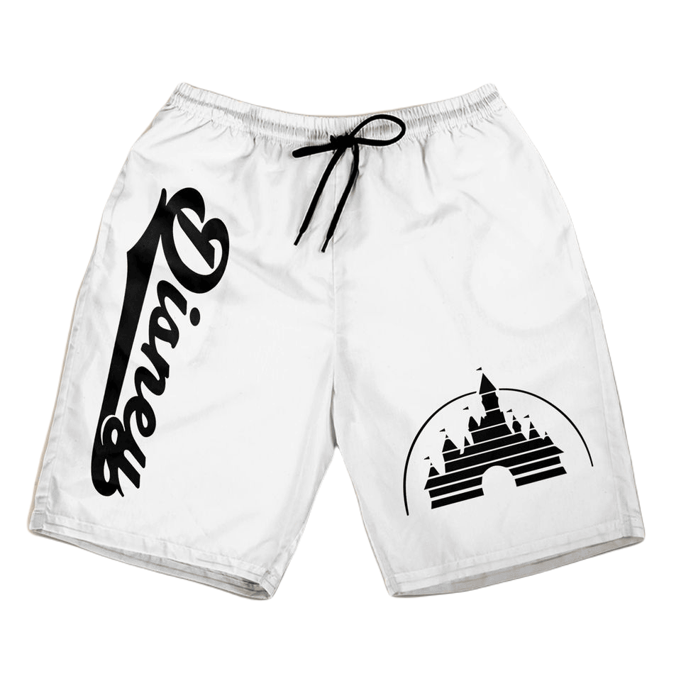 DN Shorts Walt DN Castle Logo Pattern Beach Shorts White