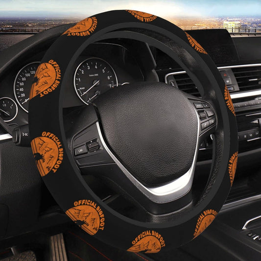 Bigfoot Steering Wheel Cover Vintage Sasquatch Official Bigfoot Driving Wheel Cover Black Orange