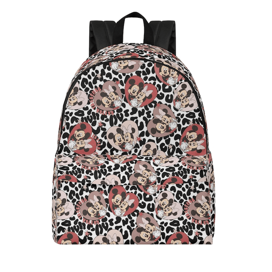 DN Backpack DN Minnie And MM Leopard Pattern Backpacks Black White