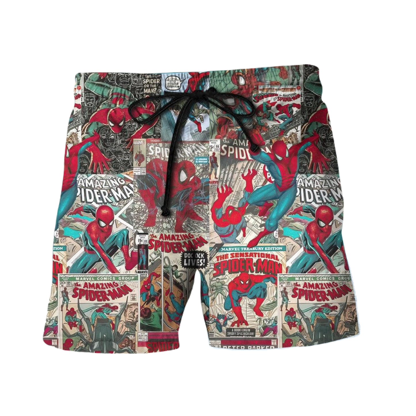 Spiderman Shorts The Amazing And Sensational Spiderman Comic Beach Shorts Red Blue