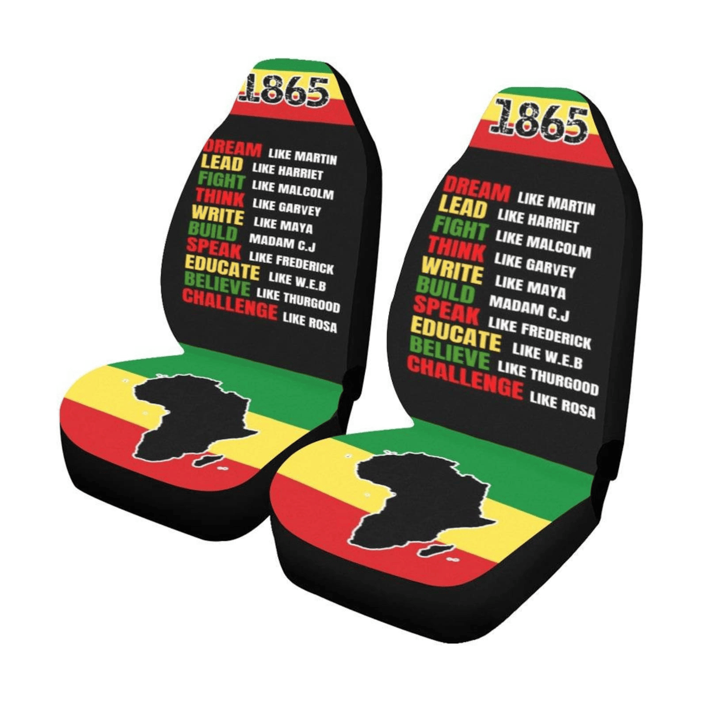 Juneteenth Car Seat Covers Dream Lead Fight Think 1865 Seat Covers Colorful