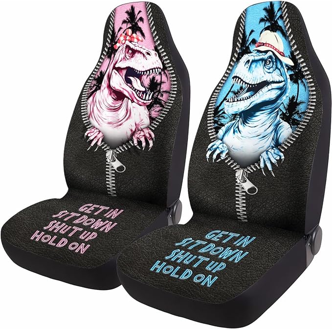 Dinosaur Car Seat Covers Dinosaur Get In Sit Down Shut Up Seat Covers Black