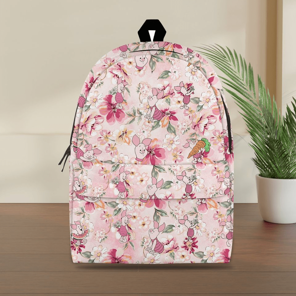 WTP Backpack DN Piglet And Flower Pattern Backpacks Pink