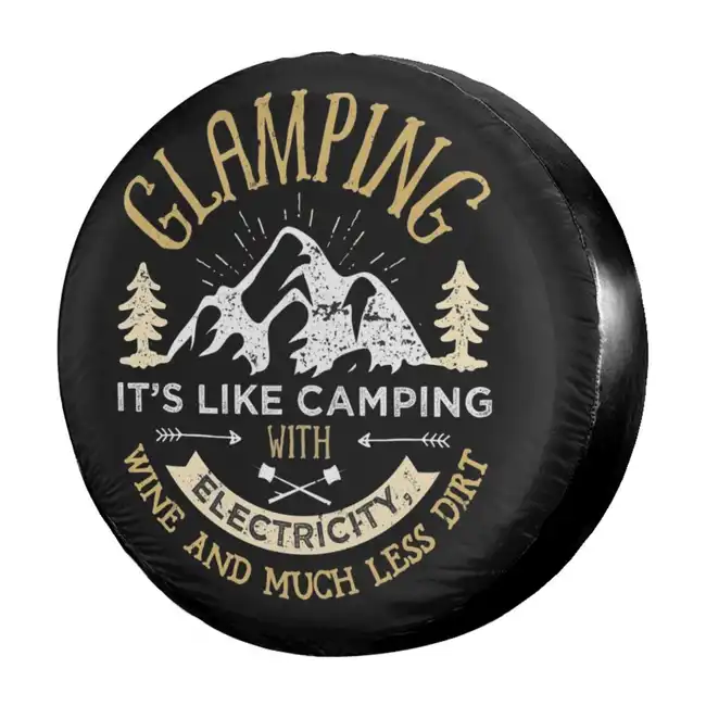 Camping Spare Tire Cover Camping With Electricity Wine And Much Less Dirt Tire Covers Black