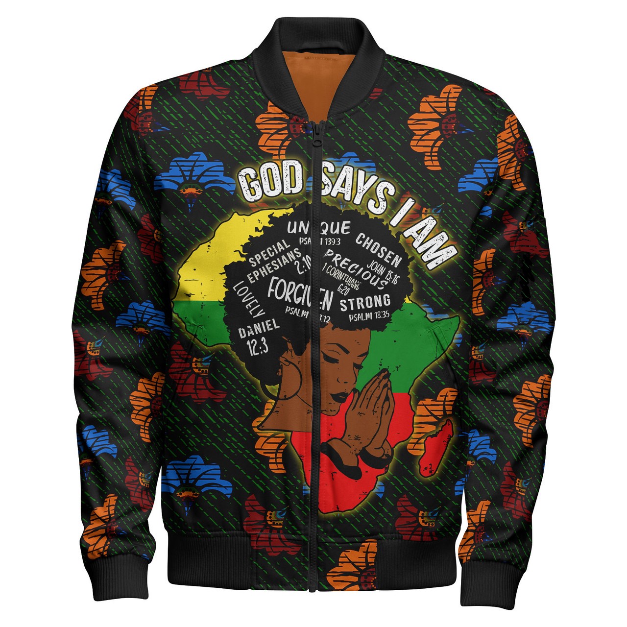 Africa Americans Bomber Jacket God Say I Am Unique Chosen Special Bomber Colorful Unisex