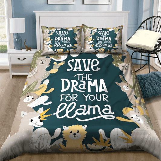 Llama Bedding Set Llama Zipper Leather Pattern Duvet Covers Brown Unique Gift