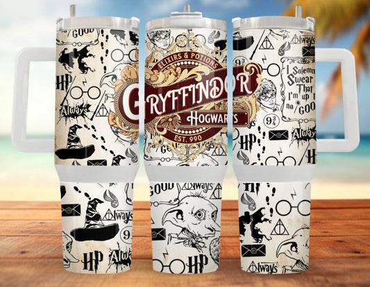 HP 40 Oz Tumbler HP Gryffindor House Hogwarts Tumbler 40 Oz White