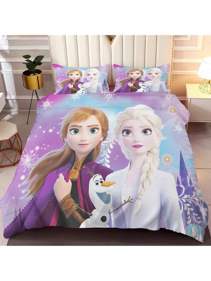 Frozen Bedding Set Sisters Elsa And Anna Graphic Duvet Covers Colorful Unique Gift