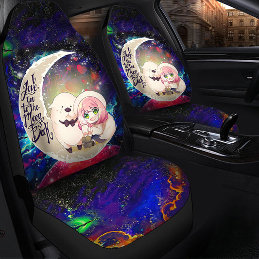 Anya Spy X Family Dog Love You To The Moon Galaxy Car Seat Covers