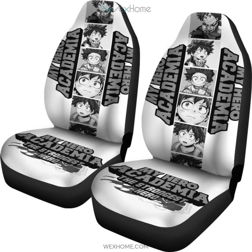 My Hero Academia Car Seat Covers The Strongest Hero Izuku Moments Seat Covers Black White