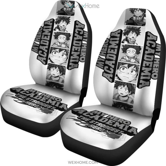 My Hero Academia Car Seat Covers The Strongest Hero Izuku Moments Seat Covers Black White