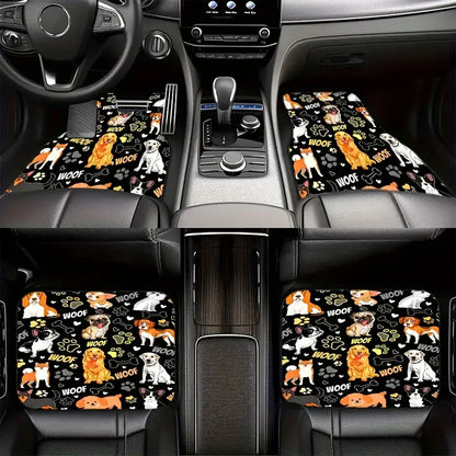 Dog Car Floor Mats All Types Of Cute Dog Woof Pattern Car Mats