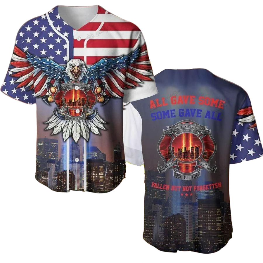 Patriot Day Jersey All Gave Some Some Gave All Fallen But Not Forgotten Jersey Shirt September 11th Baseball Jersey For Men