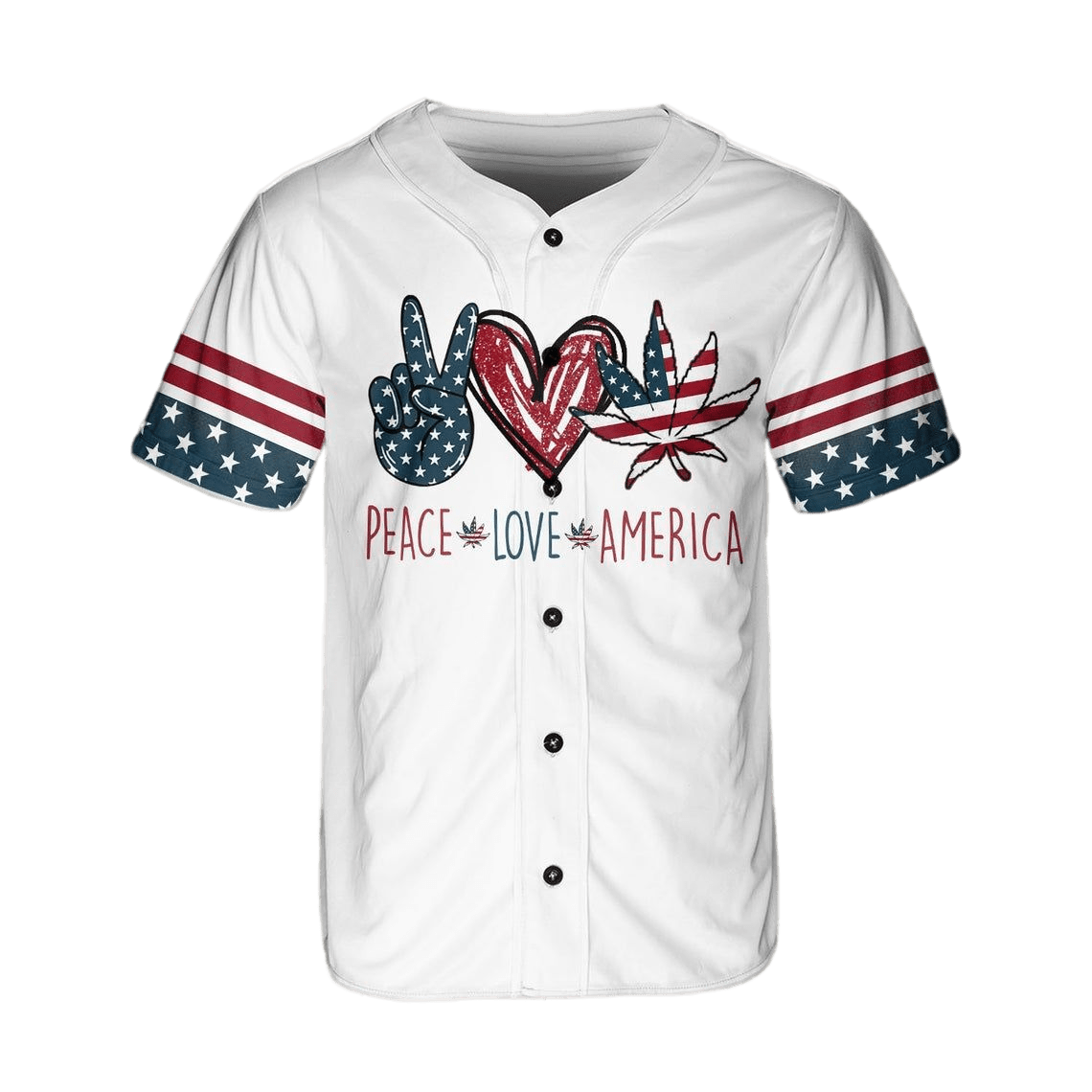 Independence Day Jersey Peace Love America Flag Independence Day White Jersey Shirt For Men 04th Of July Baseball Jersey