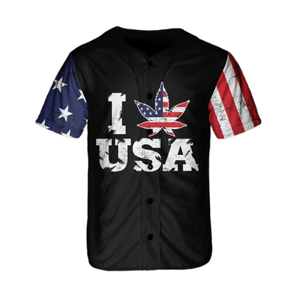 Independence Day Jersey American Flag I Love USA Independence Day Black Jersey Shirt For Men Women 04th Of July Baseball Jersey