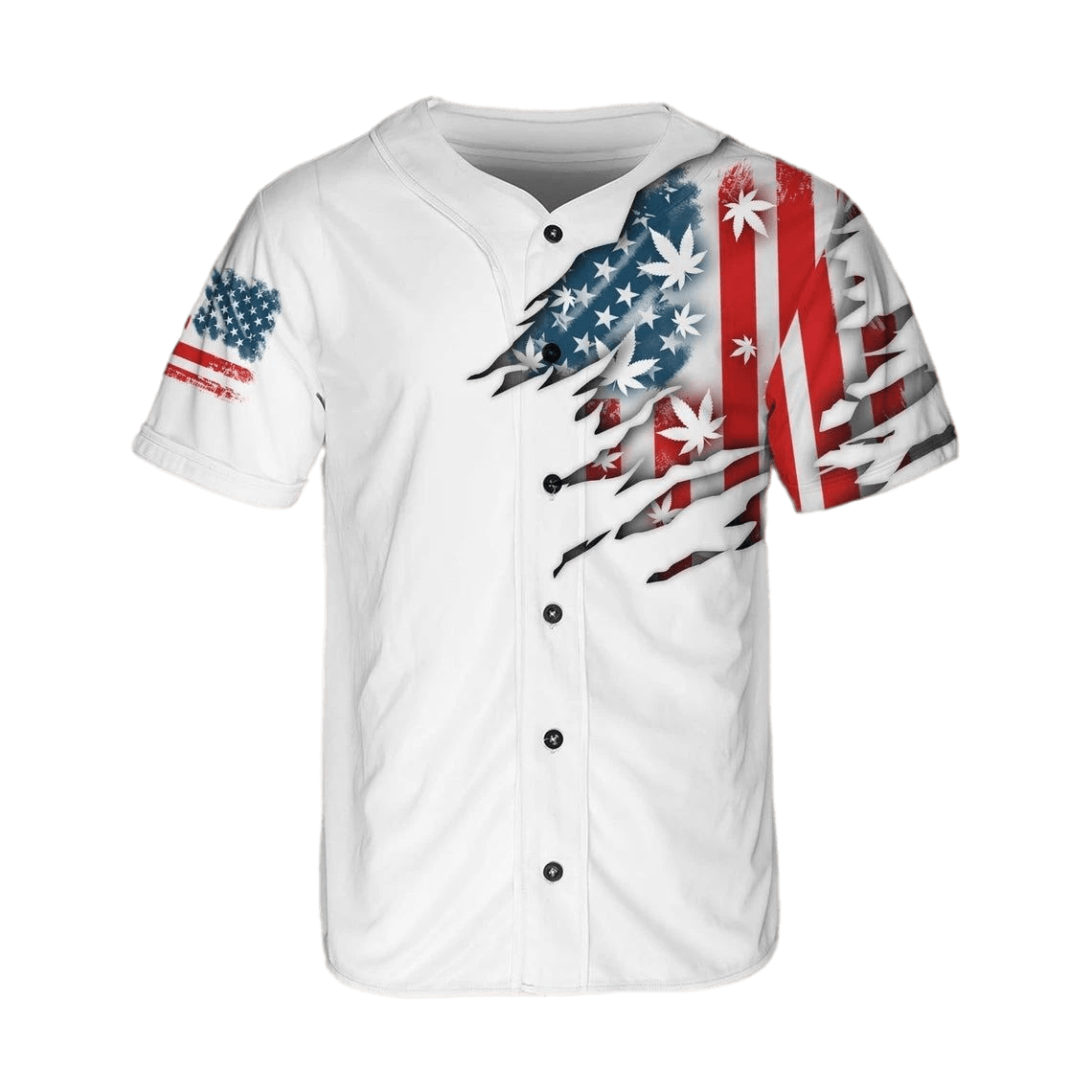 Independence Day Jersey Torn Sheet American Flag Independence Day White Jersey Shirt 04th Of July Baseball Jersey For Men