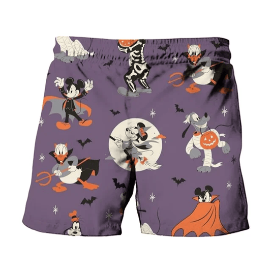 DN Shorts DN Character Halloween Costume Pattern Beach Shorts Purple