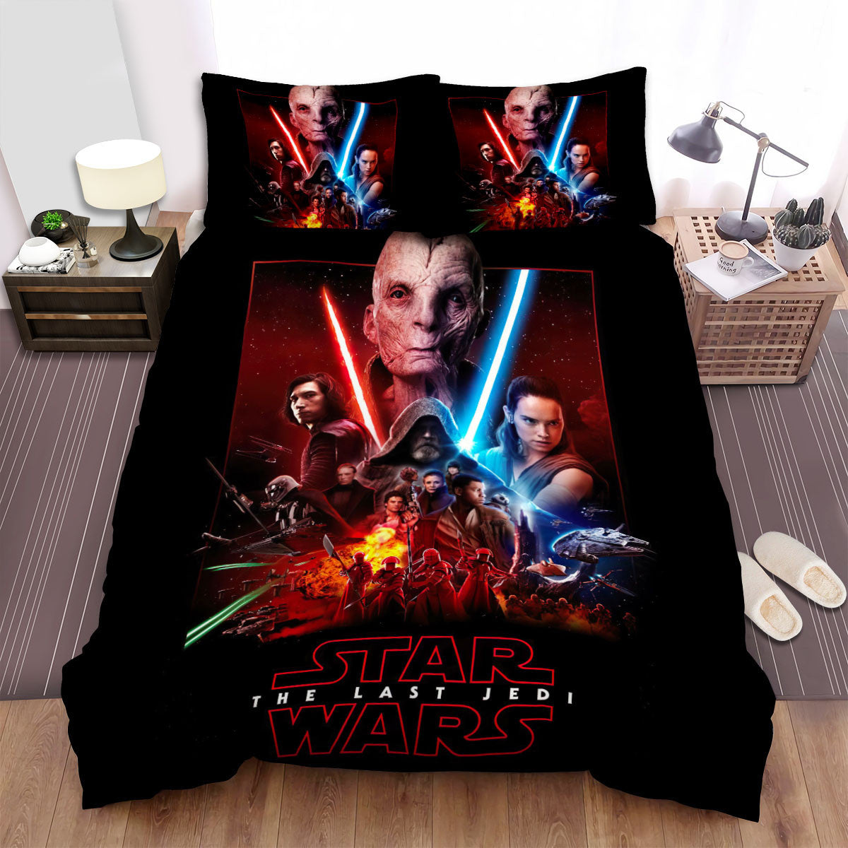 SW Bedding Set SW The Last Jedi Characters Duvet Covers Red Black Unique Gift