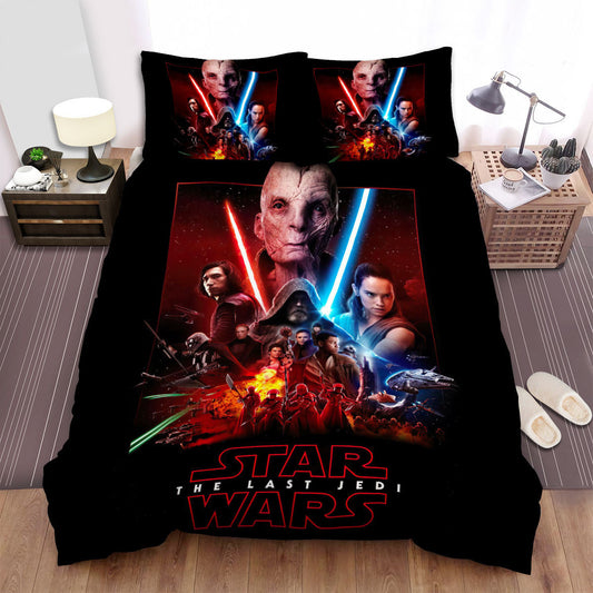 SW Bedding Set SW The Last Jedi Characters Duvet Covers Red Black Unique Gift