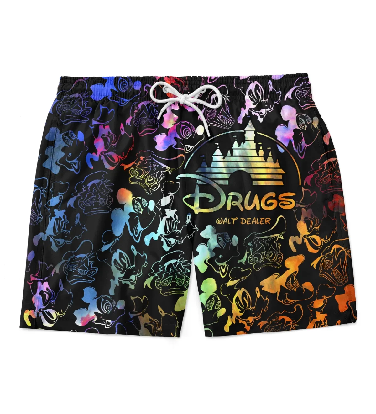 DN Shorts Walt Dealer Drugs Characters Gradiant Color Beach Shorts Black