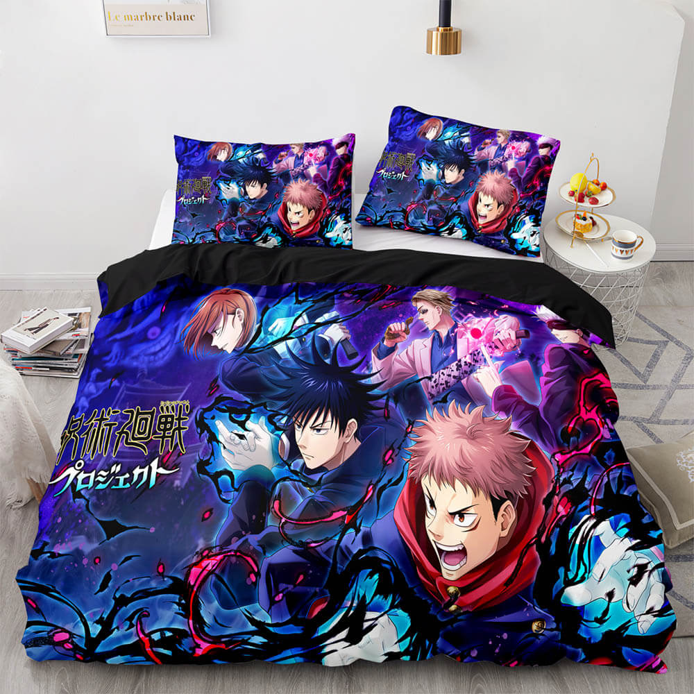 Jujutsu Kaisen Bedding Set Jujutsu Kaisen All Characters Fighting Duvet Covers Colorful Unique Gift