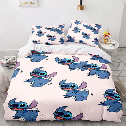 Stitch Bedding Set DN Shaking Butt Stitch Pattern Duvet Covers Blue Unique Gift