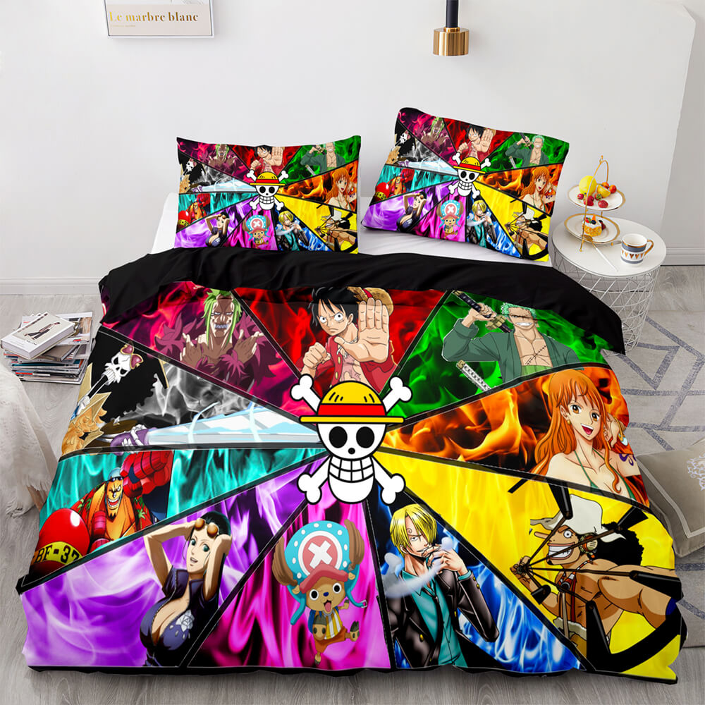 One Piece Bedding Set One Piece All Characters In Chart Duvet Covers Colorful Unique Gift