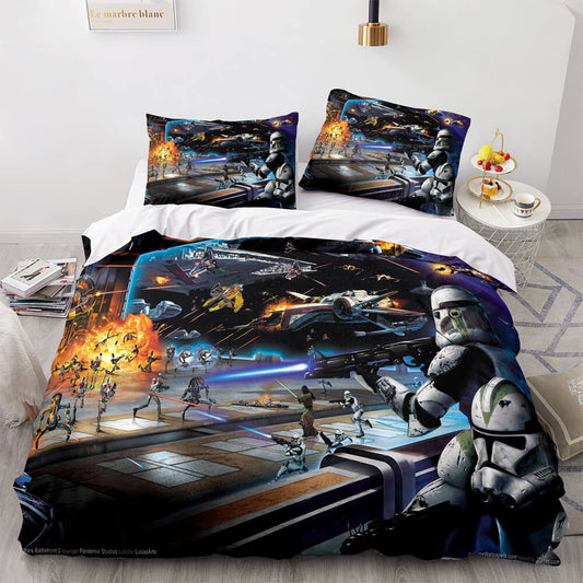 SW Bedding Set SW Stormtroopers Fight Scene Duvet Covers Colorful Unique Gift