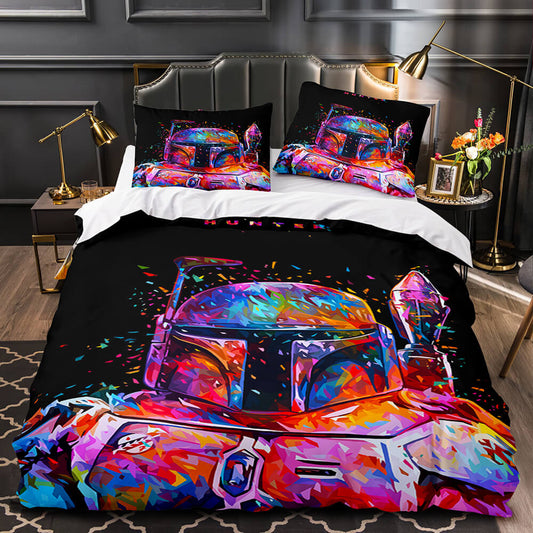 SW Bedding Set SW Boba Fett Minimalist Art Duvet Covers Colorful Unique Gift