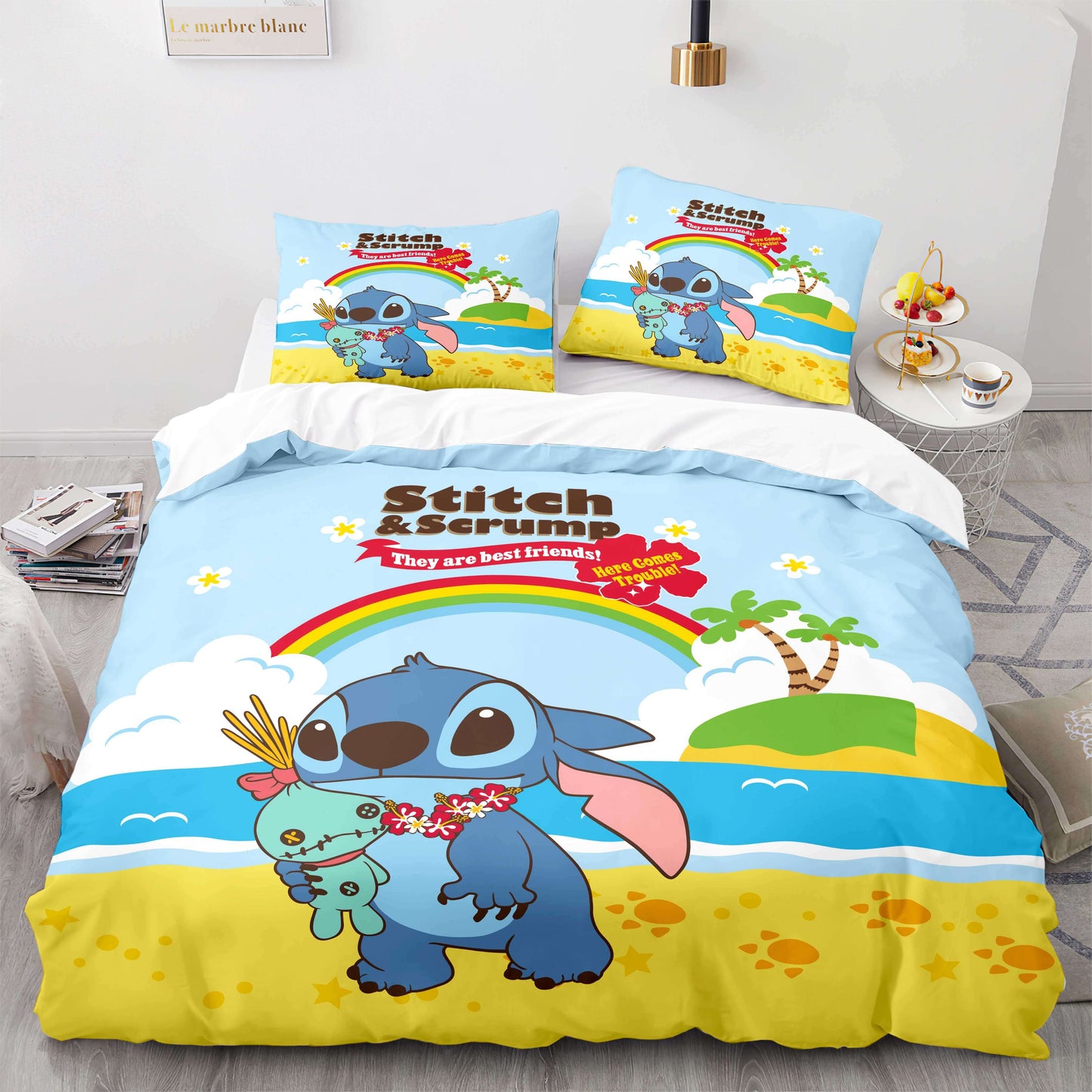 Stitch Bedding Set DN Stitch And Scrump They Are Bestfriends Duvet Covers Colorful Unique Gift