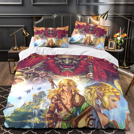 The Legend Of Zelda Bedding Set Tears Of The Kingdom Duvet Covers Colorful Unique Gift