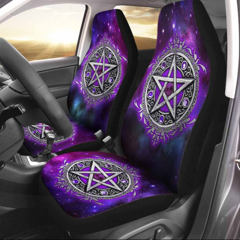 Witch Vibe Purple Pentagram Car Seat Cover