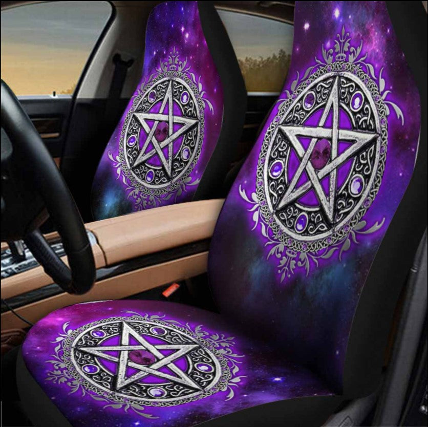 Witch Vibe Purple Pentagram Car Seat Cover