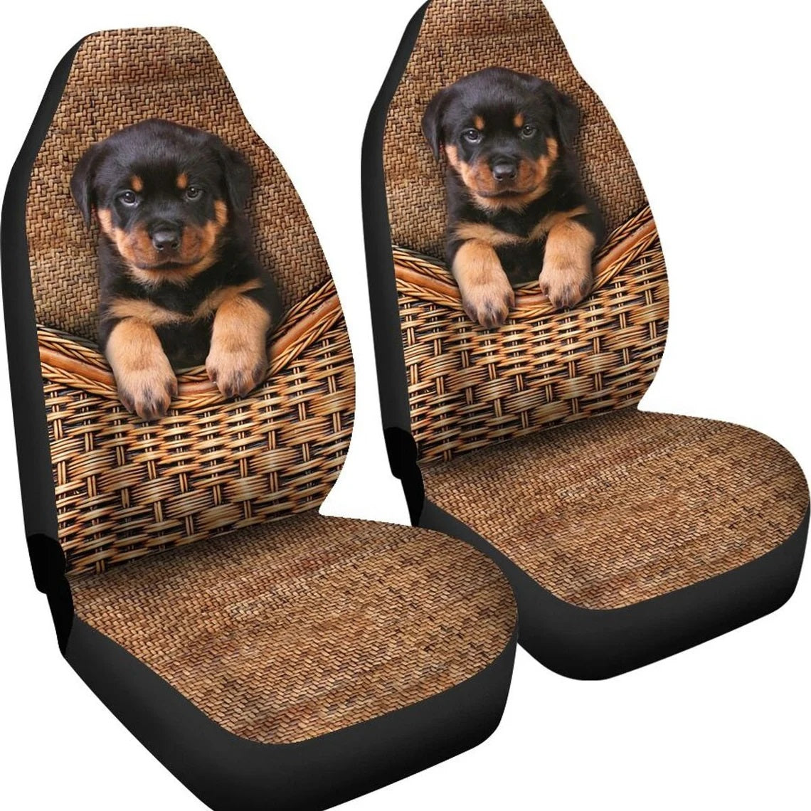 Rottweiler Puppy Cute Custom Car Seat Covers