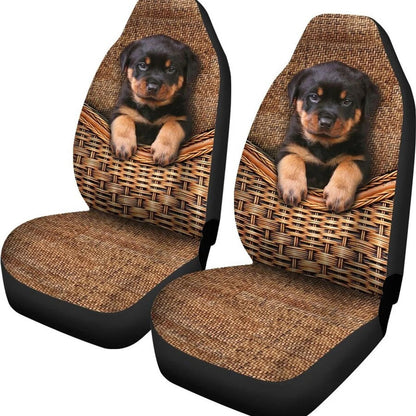Rottweiler Puppy Cute Custom Car Seat Covers
